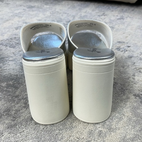 NIB Free People Zoe Platform Metallic Silver Chunky Slide Sandals Sz 39.5 - Picture 10 of 16